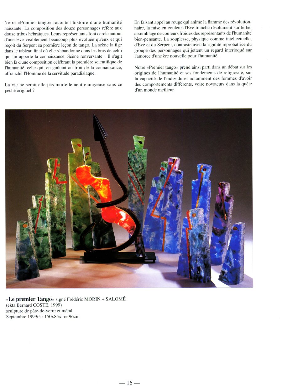 sculptures pate de verre salome frederic morin LE PREMIER TANGO