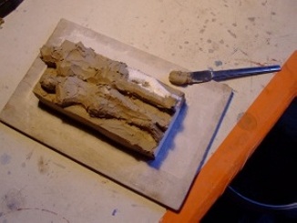 sculpture pate de verre frederic morin modelage original argile